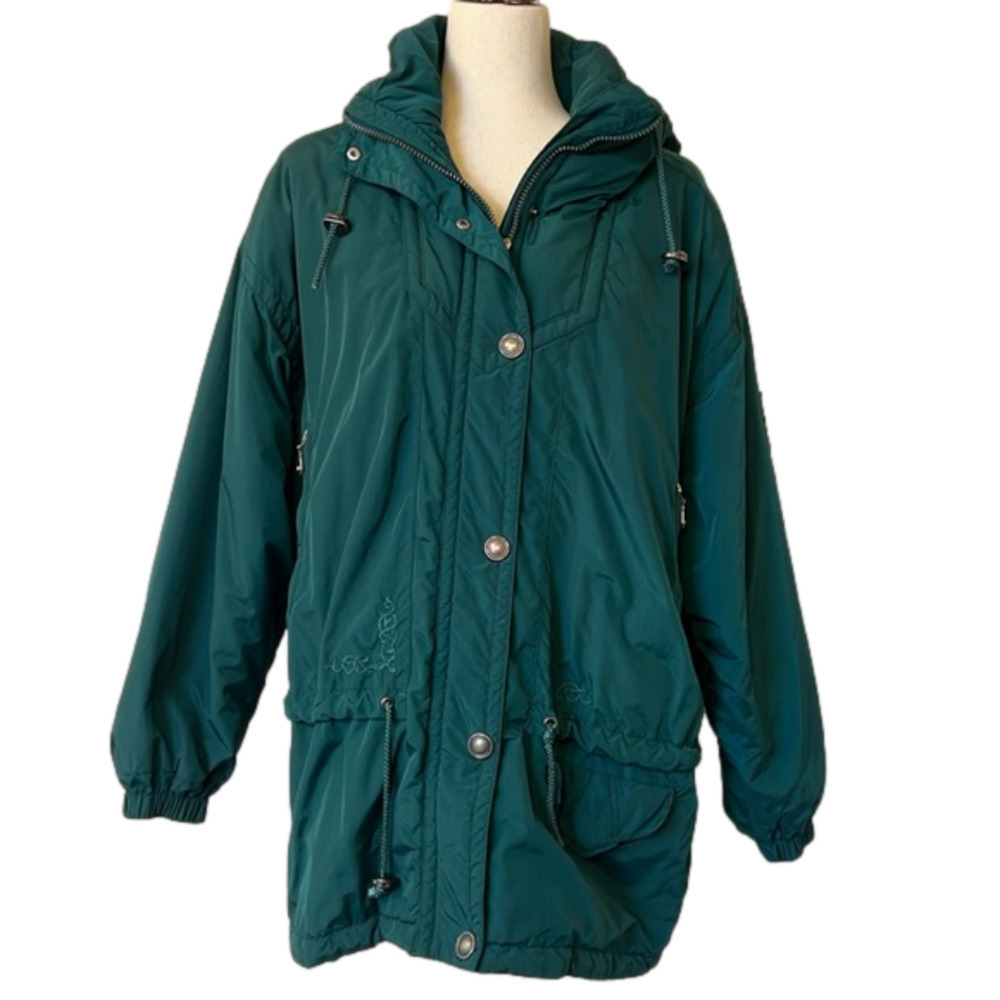 Vintage Kaelin Women’s Winter Ski Hooded Coat Forest Green Size‎ 12